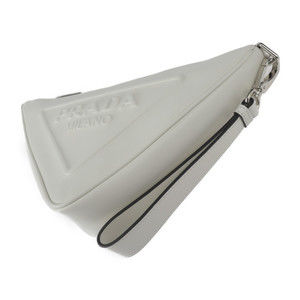 Prada Clutch Leather Bag White